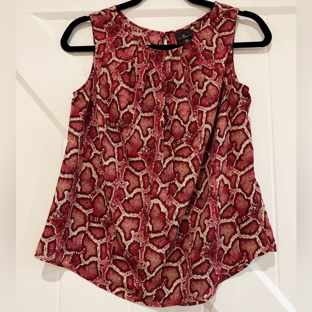 Worthington Red and Black Patterned Blouse